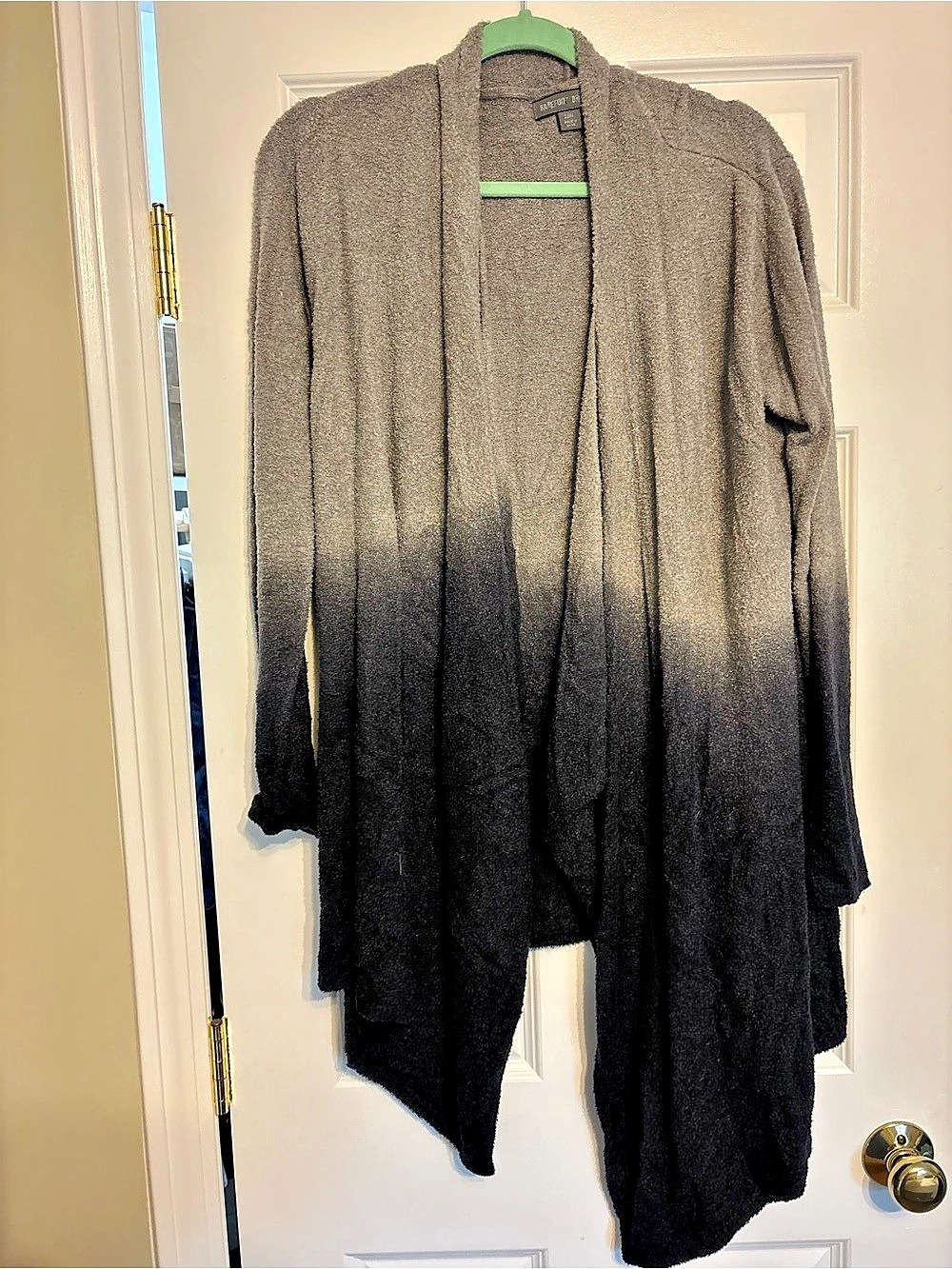 Barefoot Dreams CozyChic Lite Calypso Wrap Cardigan Gray & Black